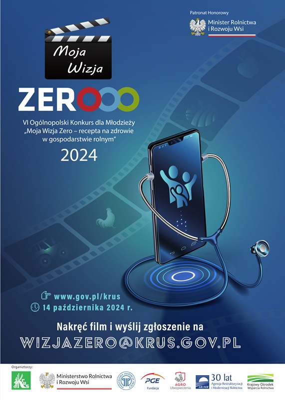 VI Ogólnopolski Konkurs dla Młodzieży „Moja Wizja Zero – recepta na zdrowie  w gospodarstwie rolnym”  przedłużony do 14 października!